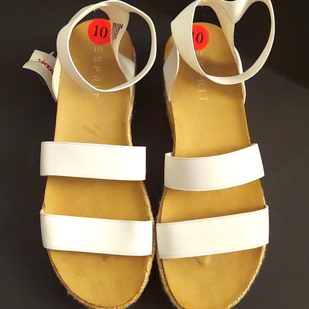 Esprit white strap espadrill sandal